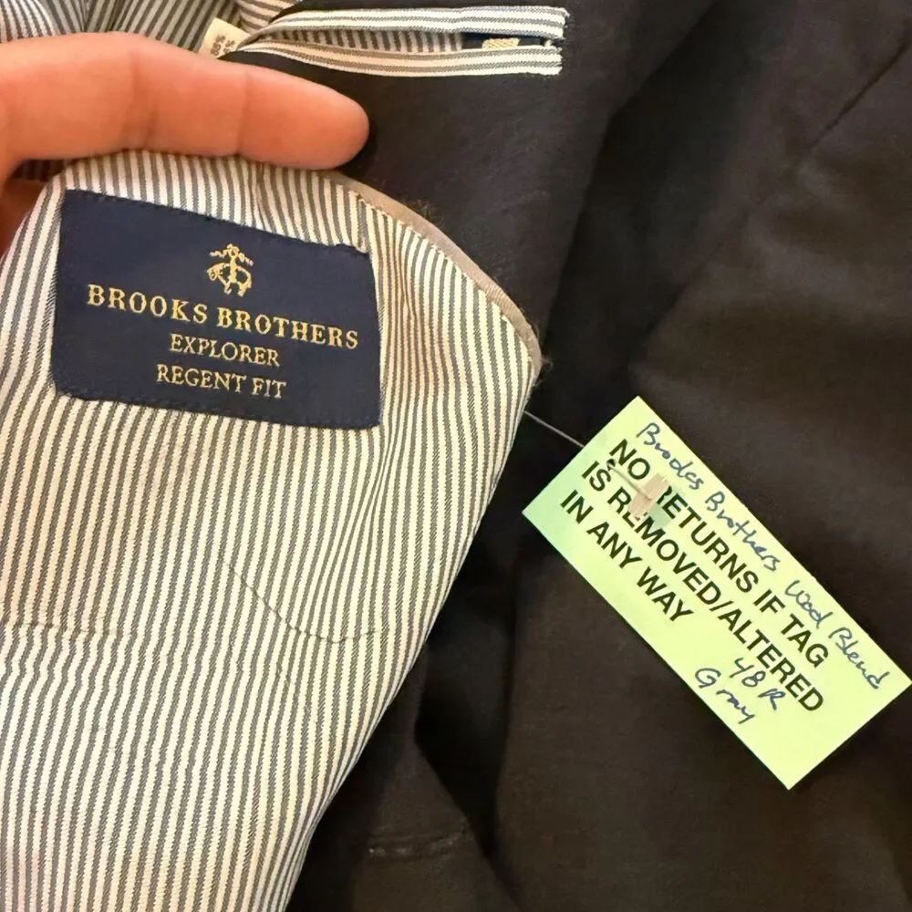 Brooks Brothers Explorer Regent Fit Men's 48R Dark Gray Wool Blend Blazer